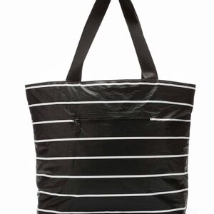 ALOHA Collection Black and White Striped Shoulder Bag